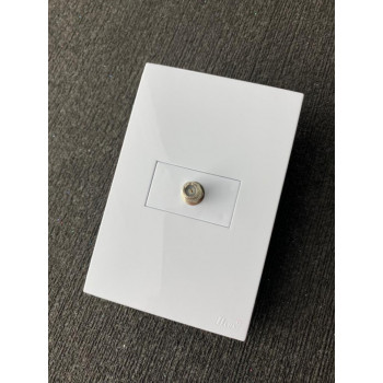 Conjunto Coaxial TV Horizontal 4x2 - RECTA BRANCO GLOSS